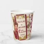 Personalized Caricature Ruby and Gold Sweet 16 紙コップ (裏面)