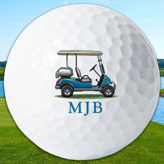 Personalized Cart Custom Golfer 3 Initial Monogram ゴルフボール