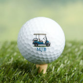 Personalized Cart Custom Golfer 3 Initial Monogram ゴルフボール (インサイチュ 木)