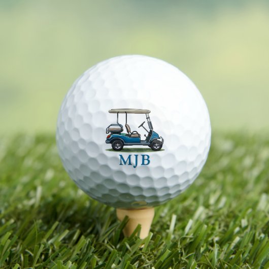 Personalized Cart Custom Golfer 3 Initial Monogram ゴルフボール (インサイチュ 木)