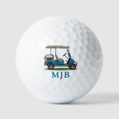 Personalized Cart Custom Golfer 3 Initial Monogram ゴルフボール (正面)