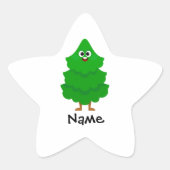 Personalized Cartoon Christmas Tree Kids Sticker 星シール (正面)