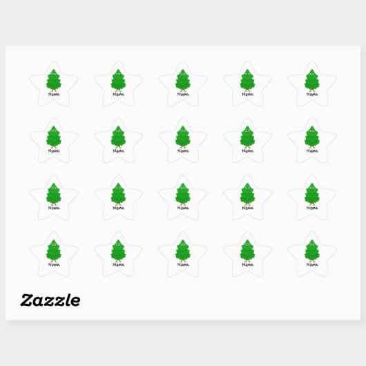 Personalized Cartoon Christmas Tree Kids Sticker 星シール (シート)