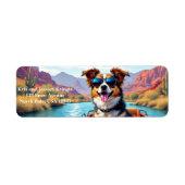 Personalized Cartoon Dog Return Address Label ラベル (正面)