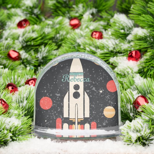 Personalized Cartoon Space Rocket (クリスマス)