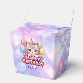 Personalized Cat Birthday for Kids Party フェイバーボックス