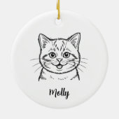 Personalized Cat Christmas セラミックオーナメント (裏面)