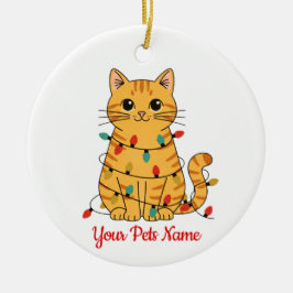 Personalized Cat Christmas Ornament セラミックオーナメント