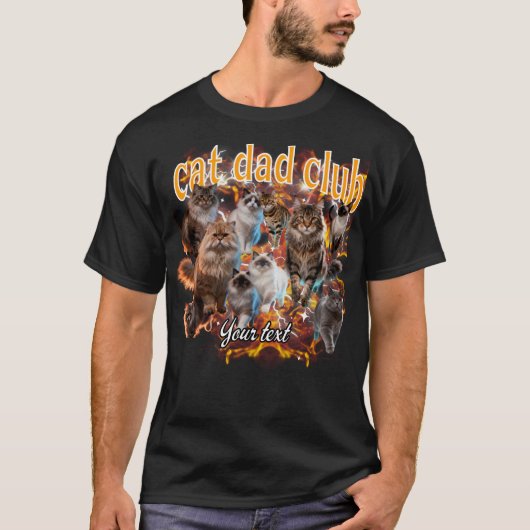 Personalized Cat Dad Club Shirt | Custom Cat Lover Tシャツ (正面)