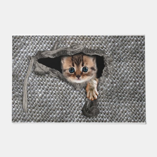 Personalized Cat Doormat, Cat Welcome Doormat ドアマット (正面)