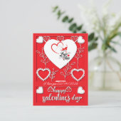 Personalized Cat Gifts for Valentines Day Love シーズンポストカード (スタンド正面)