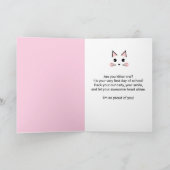 Personalized Cat Happy 1st Day of School カード (内部)