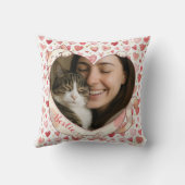 Personalized Cat Heart Photo Pillow | Pet Lovers クッション (裏面)