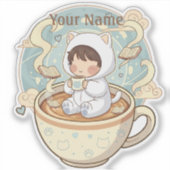 Personalized Cat Laptop Decal Waterproof Sticker シール (正面)