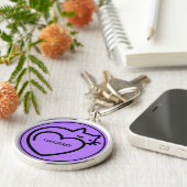 Personalized Cat Love Black Logo キーホルダー (側面)
