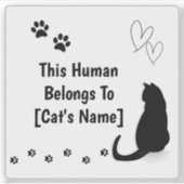 Personalized Cat Lover Laptop Sticker シール (正面)