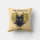 Personalized Cat Lover Throw Pillow クッション (裏面)