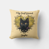 Personalized Cat Lover Throw Pillow クッション (正面)