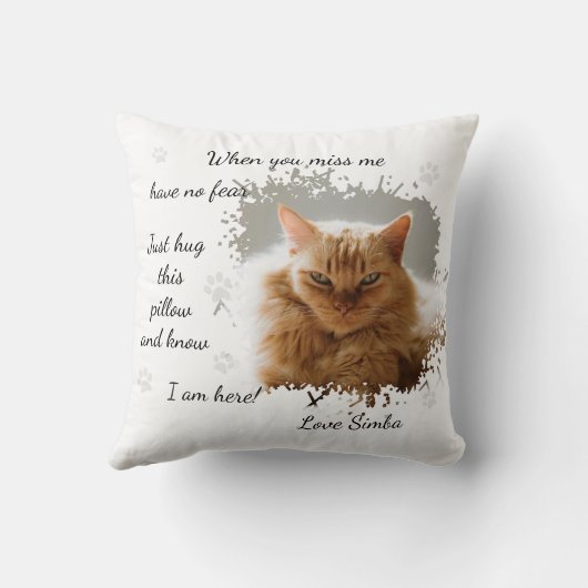 Personalized Cat Memorial クッション (裏面)