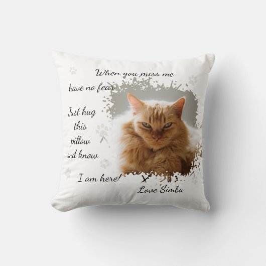 Personalized Cat Memorial クッション (正面)