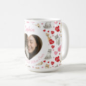Personalized Cat Mom Mug | Custom Photo and Name コーヒーマグカップ (正面右)