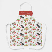 Personalized Cat Mom Strawberry Kitten Kitchen  エプロン (正面)