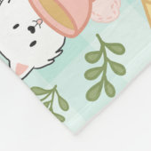 Personalized  Cat Monogram Name Pastel High Tea フリースブランケット (角)
