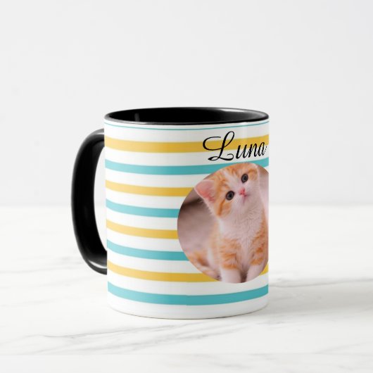 Personalized Cat Name Mug Funny Gift for Cat Lover マグカップ (正面左)