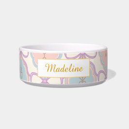 Personalized Cat Name Pastel Pink Bowl Ceramic ボウル