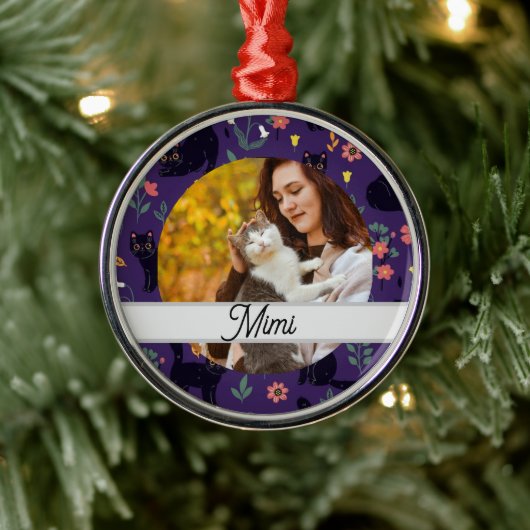 Personalized Cat Ornament | Custom Name メタルオーナメント (ツリー)