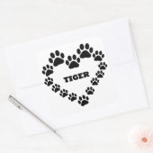 Personalized Cat Paw Print Square Shape Sticker スクエアシール (封筒)