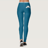 Personalized Cat Pet Ocean Blue White Stripes Gift レギンス (裏面)