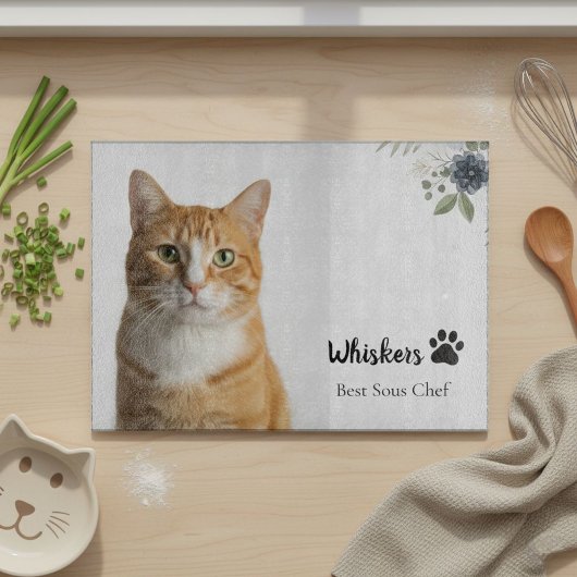 Personalized Cat Photo Best Sous Chef  カッティングボード