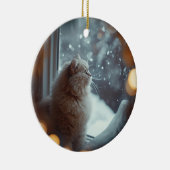 Personalized Cat Photo Christmas Ornament  セラミックオーナメント (右)