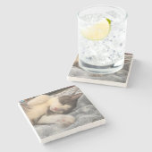 Personalized Cat Photo Pet Lover Gift ストーンコースター (横)