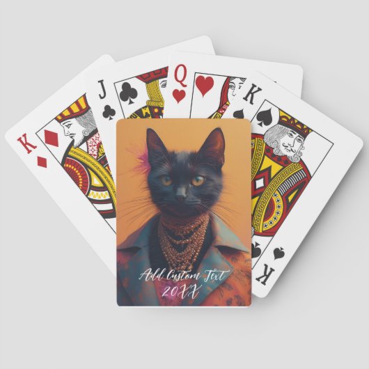 Personalized Cat Photo Playing Cards | Custom Pet  トランプ (裏面)