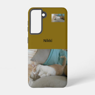 Personalized Cat Photo Samsung Galaxy Case – Brown Samsung Galaxy S21ケース