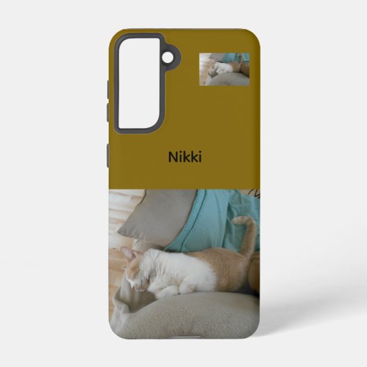 Personalized Cat Photo Samsung Galaxy Case – Brown Samsung Galaxyケース (裏面)
