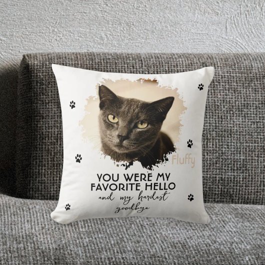 Personalized Cat Photo Throw Pillow クッション
