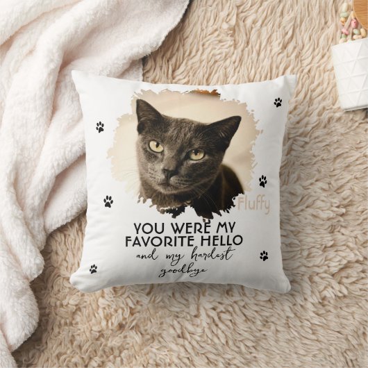 Personalized Cat Photo Throw Pillow クッション (ブランケット)