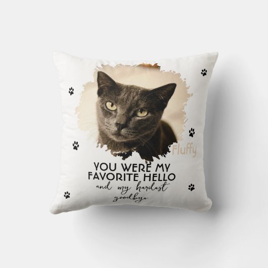 Personalized Cat Photo Throw Pillow クッション (裏面)