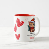 Personalized Cat Themed Christmas Mug ツートーンマグカップ (正面右)