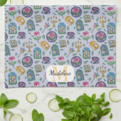 Personalized Cats Beauty and the Beast Book Girl キッチンタオル (折り畳み)