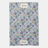 Personalized Cats Beauty and the Beast Book Girl キッチンタオル (縦)