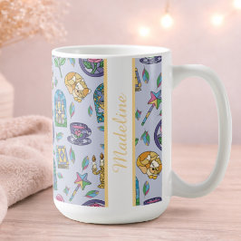 Personalized Cats Beauty and the Beast Book Girl コーヒーマグカップ