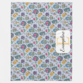 Personalized Cats Beauty and the Beast Book Girl フリースブランケット (正面)