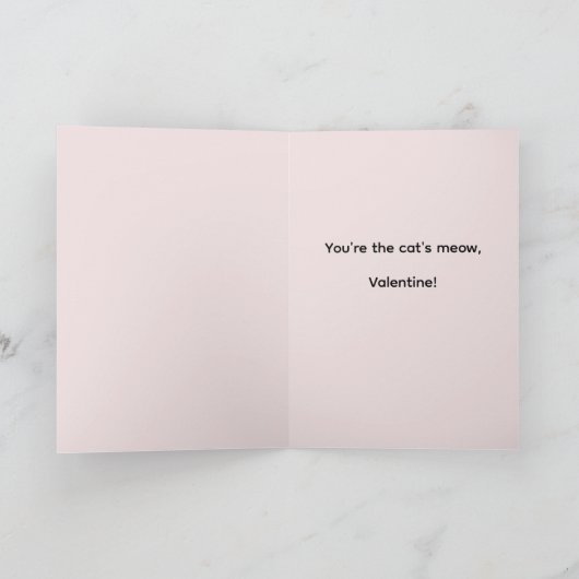 Personalized Cat's Meow Valentine's Day  Card カード (内部)