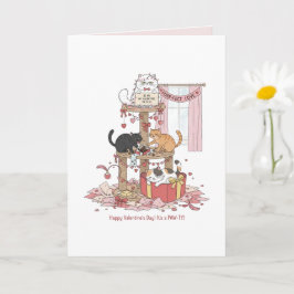 Personalized Cat's Meow Valentine's Day  Card カード