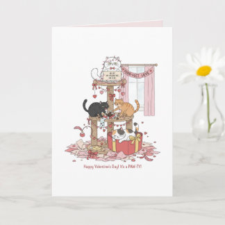 Personalized Cat's Meow Valentine's Day  Card カード