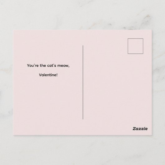 Personalized Cat's Meow Valentine's Day Postcard ポストカード (裏面)